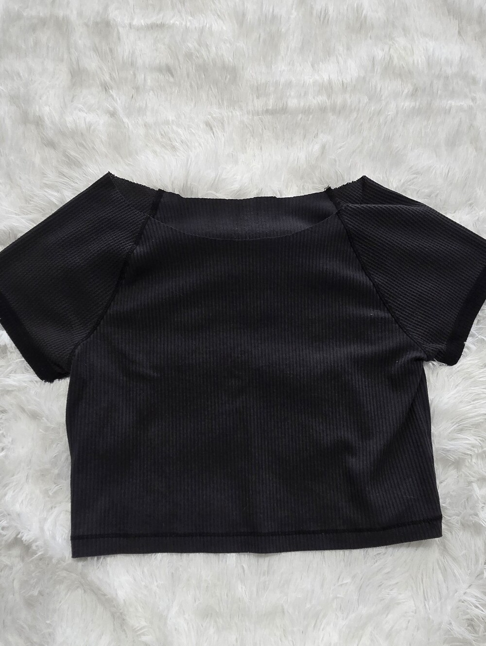 Target Black Ribbed Short Sleeve Crop Top